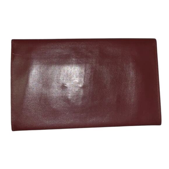 Cartier Vintage Bordeaux Red Leather Clutch Bag W/ Card & Dust bag - Picture 3 of 13